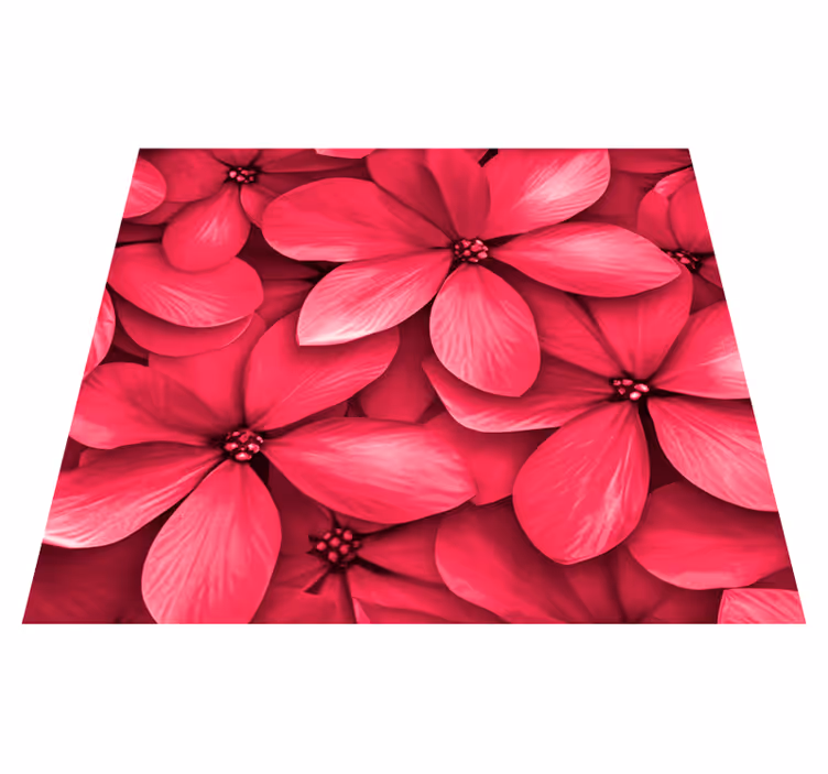 Alfombra vinilo pasillo flores rojas - TenVinilo