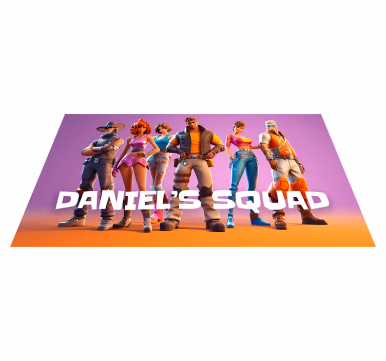 Alfombra vinílica juvenil grupo personajes videojuego - TenVinilo