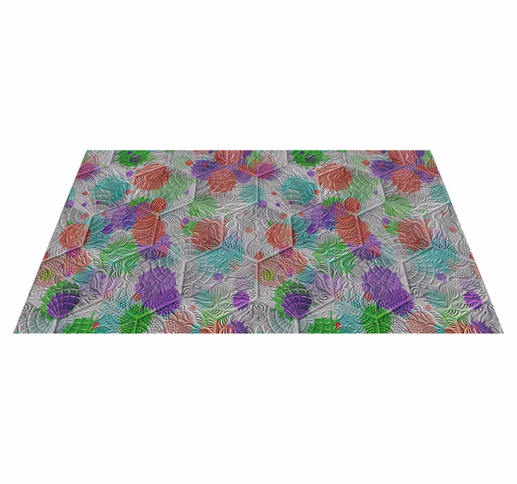 Alfombra vinilo azulejos manchados de Gaudí - TenVinilo
