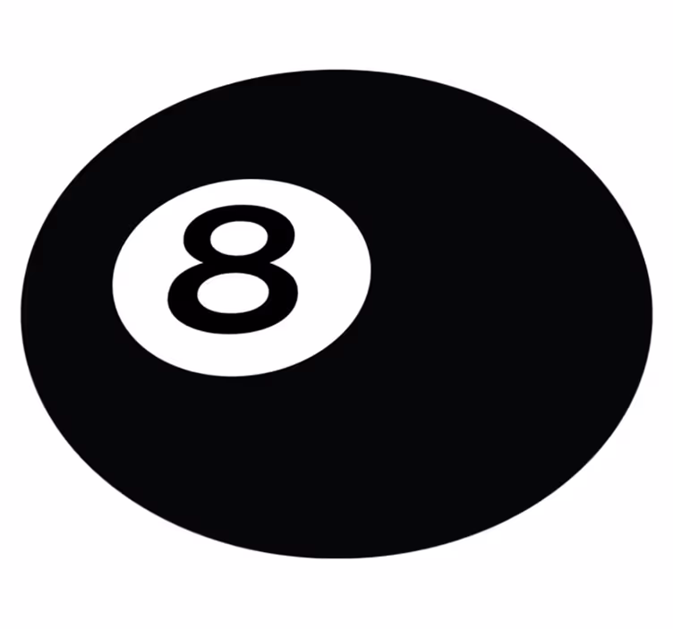 Alfombra vinílica negra bola de billar número 8 - TenVinilo