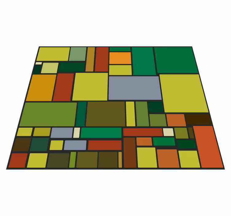 Alfombra vinílica mosaico geométrico multicolor - TenVinilo