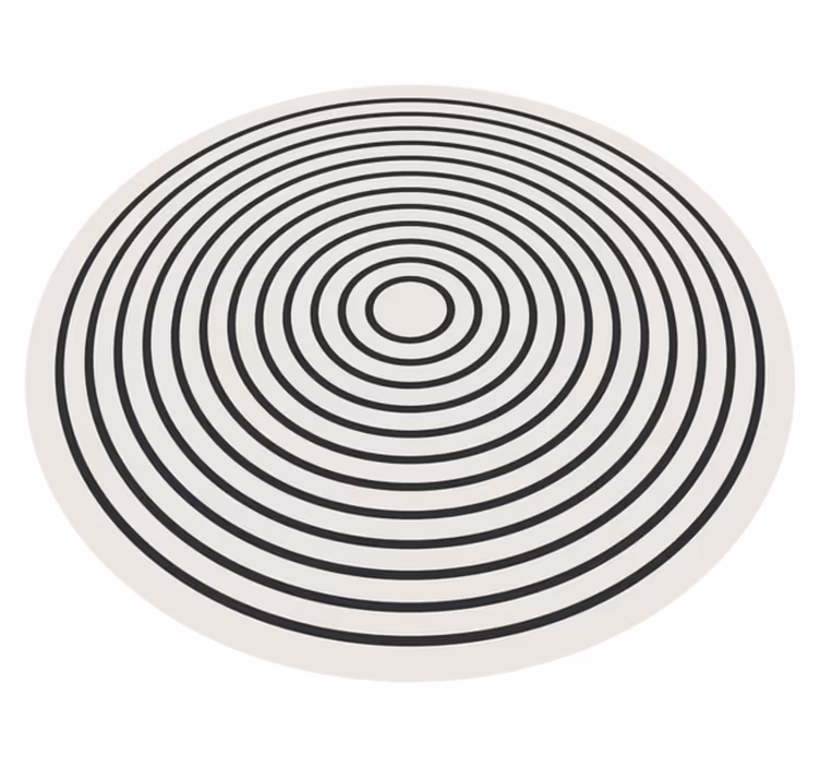 Alfombra vinílica redonda de líneas circulares - TenVinilo