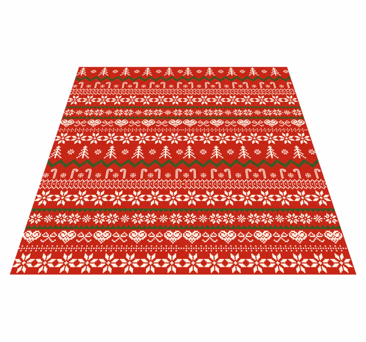 Alfombra vinilo navidad patrón textil - TenVinilo
