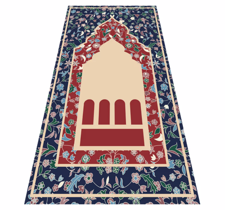 Alfombra vinílica étnica marroquí flores - TenVinilo