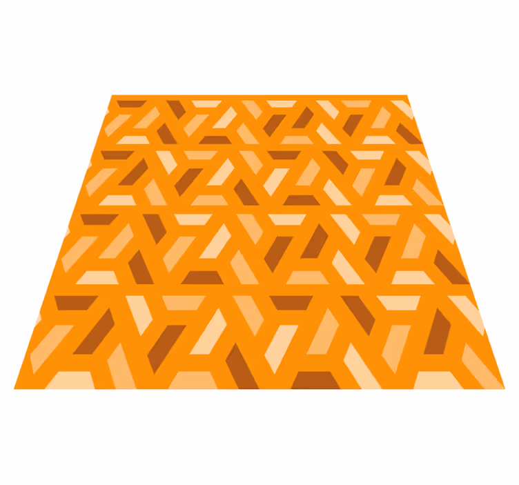 Alfombra vinilo salón patrón geométrico naranja - TenVinilo