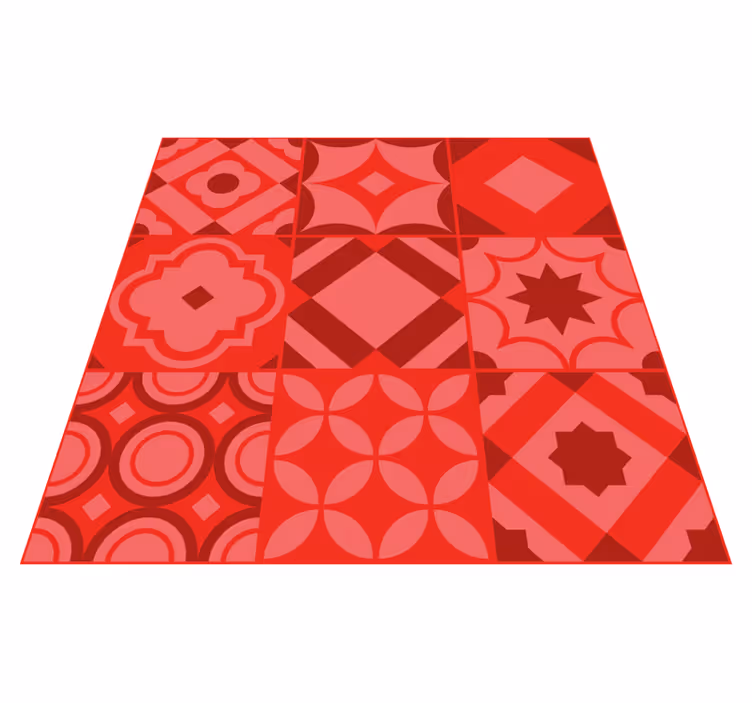 Alfombra vinilo cocina azulejos rojos - TenVinilo