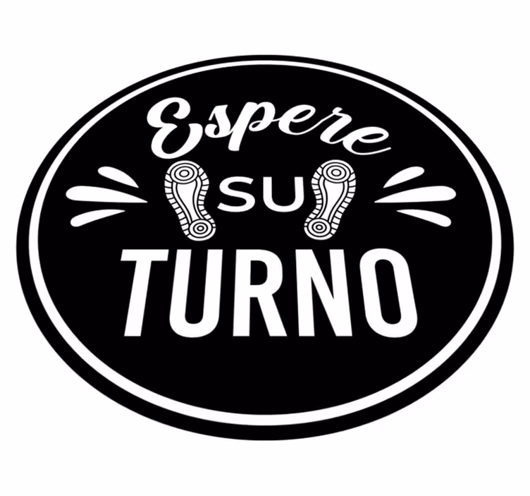 Alfombra vinílica redonda espere su turno - TenVinilo