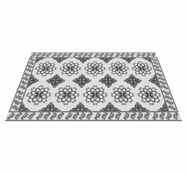 Alfombra vinílica comedor diseño floral vintage - TenVinilo