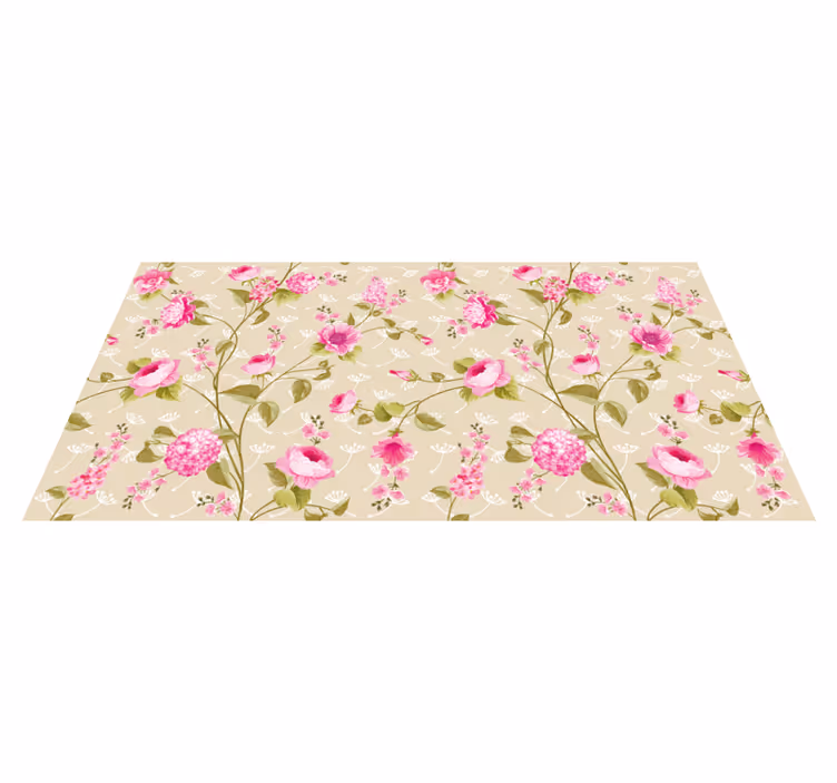 Alfombra vinilo flores superficie con motivos florales - TenVinilo