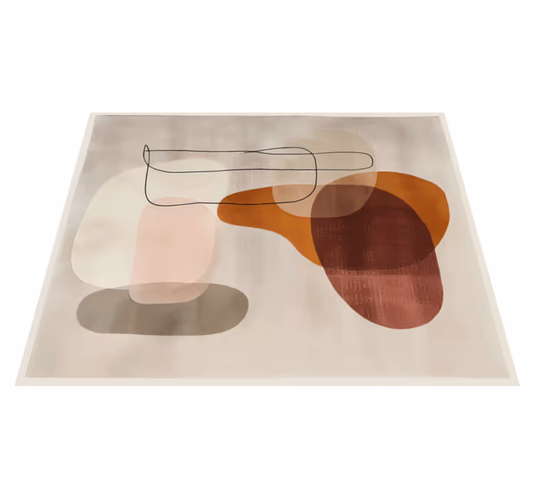 Alfombra vinilica beige formas abstractas - TenVinilo