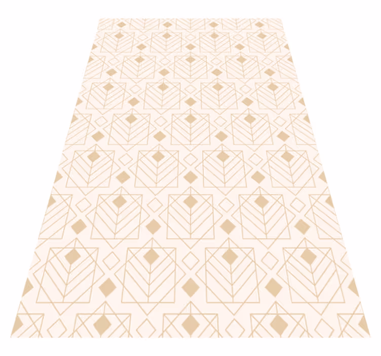Alfombra vinilica beige patrón art déco - TenVinilo