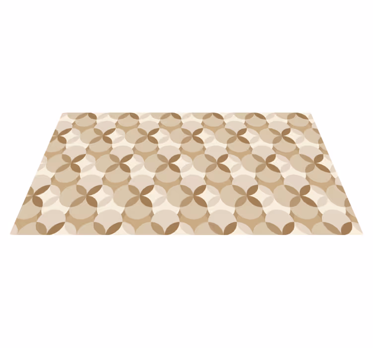 Alfombra vinilica beige círculos - TenVinilo