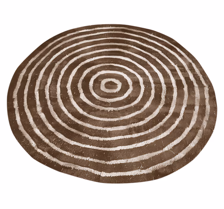 Alfombra vinilica beige círculos concéntricos - TenVinilo
