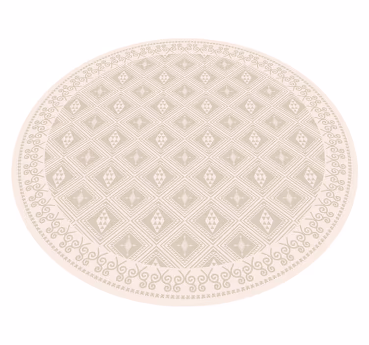 Alfombra vinilica beige losanges tribales - TenVinilo