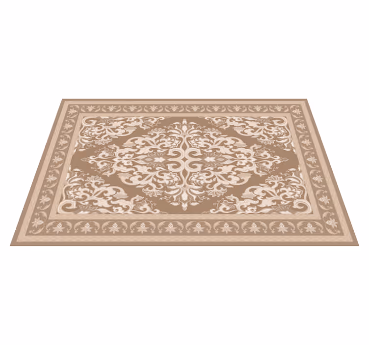 Alfombra vinilica beige diseño oriental - TenVinilo