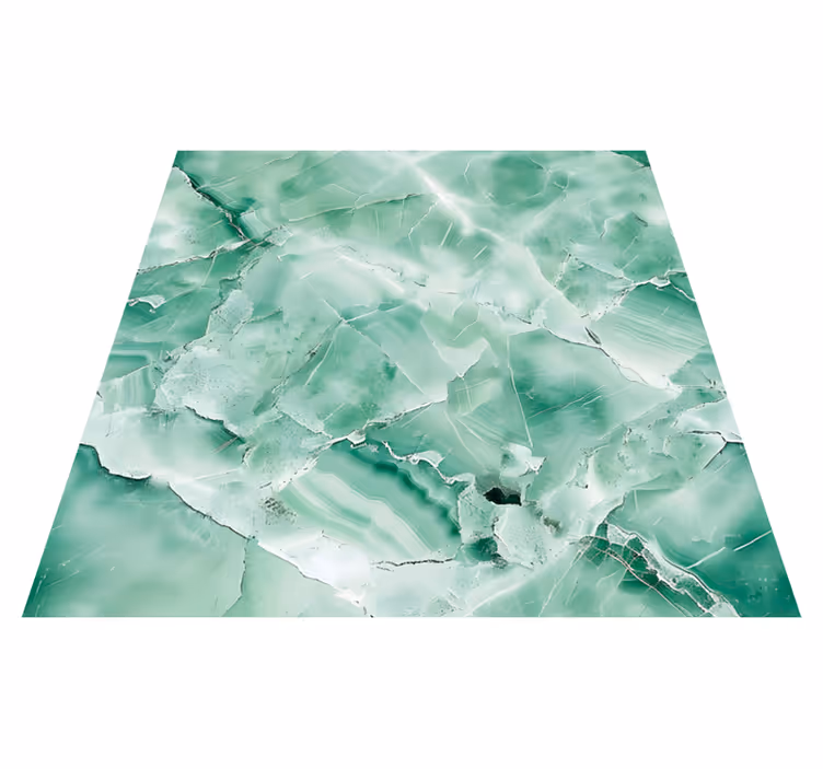 Alfombra vinílica efecto mármol color verde pastel - TenVinilo