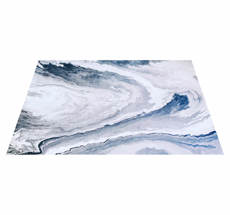 Alfombra vinílica efecto mármol minimalista azul y gris - TenVinilo