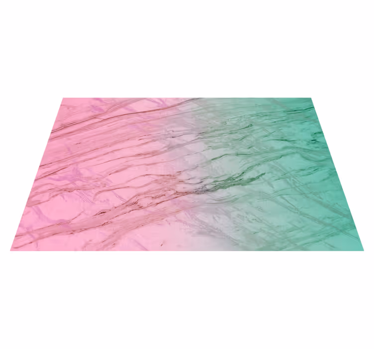 Alfombra vinílica efecto mármol pastel rosa y verde - TenVinilo