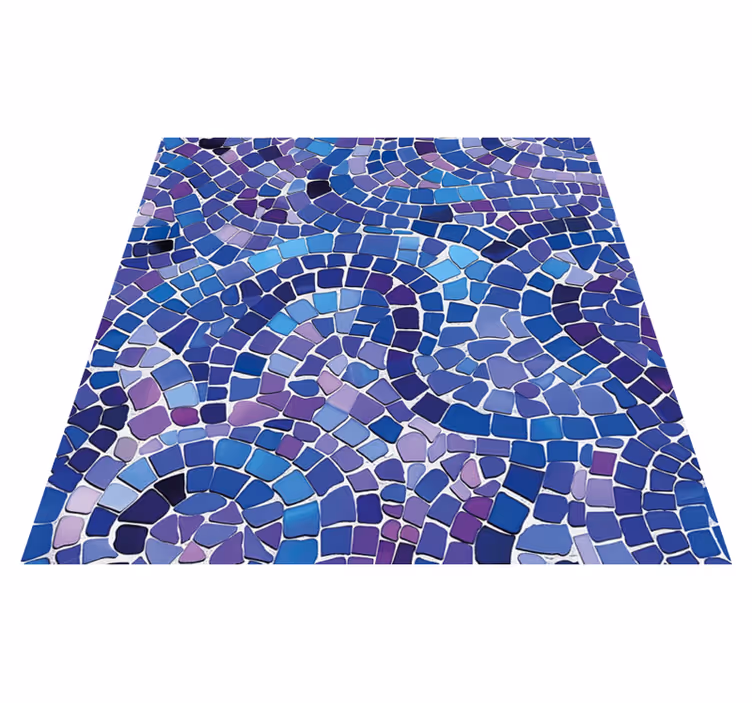 Alfombra vinilo azul efecto mosaico - TenVinilo