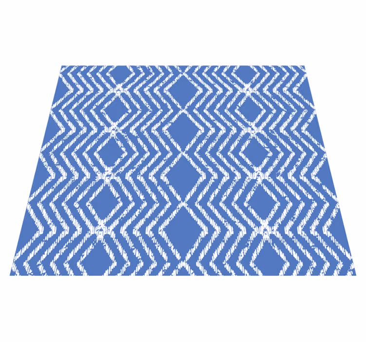 Alfombra vinilo azul patrón en zigzag - TenVinilo