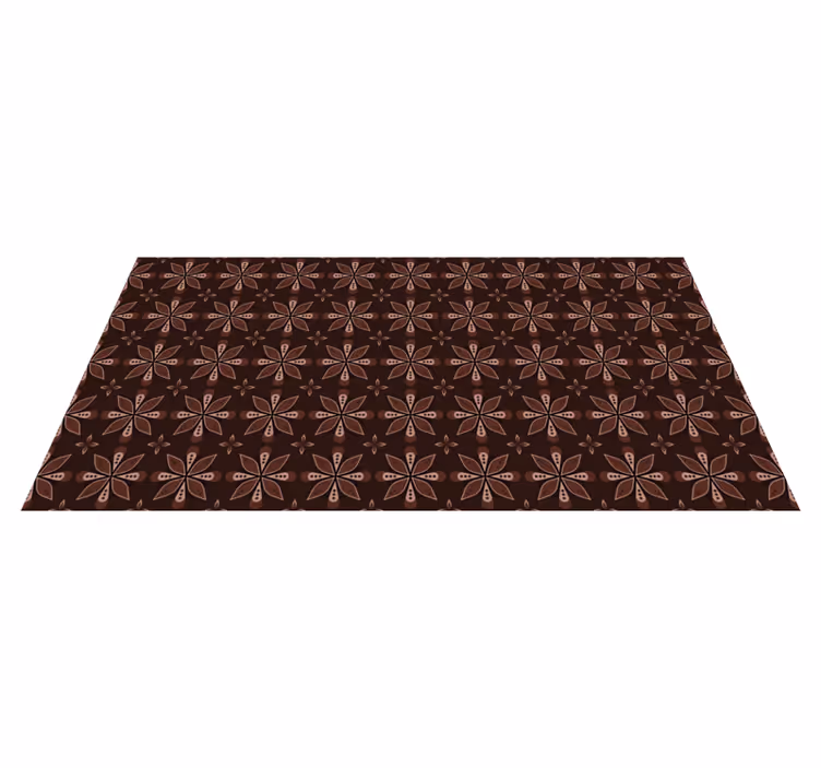 Alfombra vinílica entrada simetría floral geométrica - TenVinilo