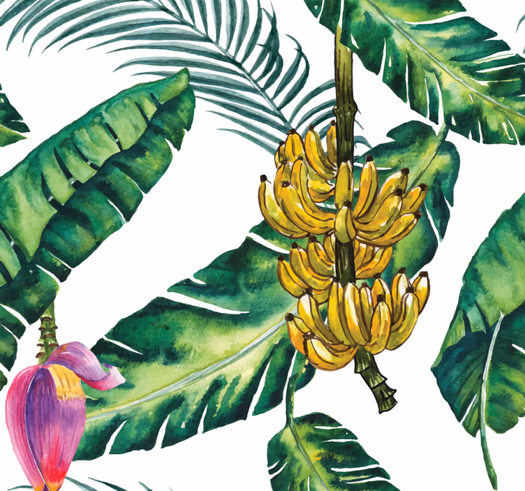 Papel pintado naturaleza armonía de la flora tropical - TenVinilo