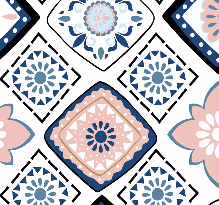 Papel pintado azulejos elegancia en patrones de mosaicos - TenVinilo