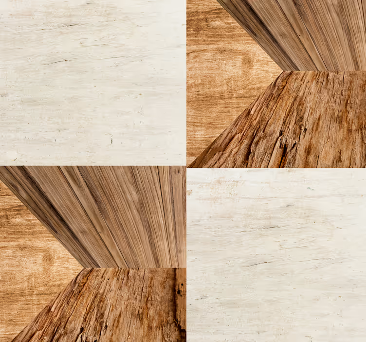 Papel pintado madera geométrica - TenVinilo