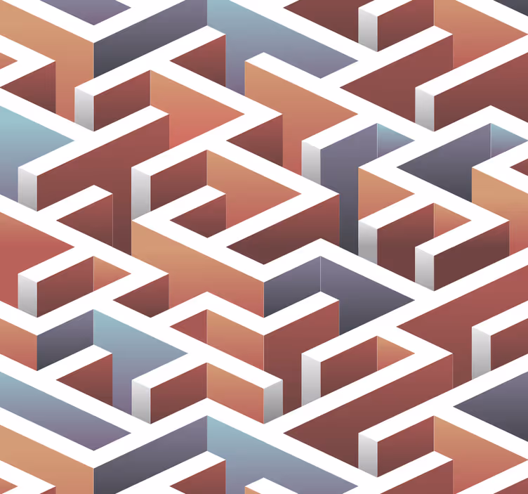 Papel pintado geométrico patrón entrelazado - TenVinilo