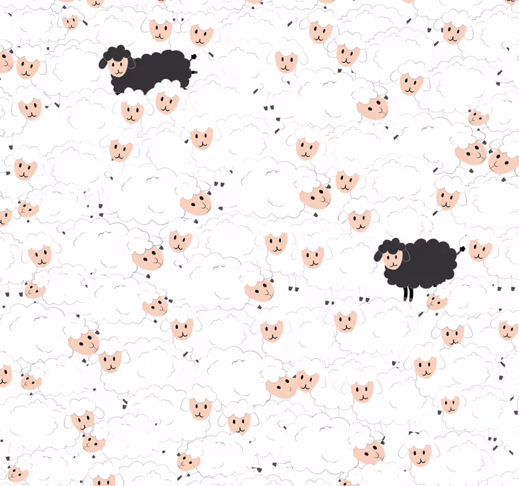 Papel pintado bebé motivo del deleite de ovejas - TenVinilo