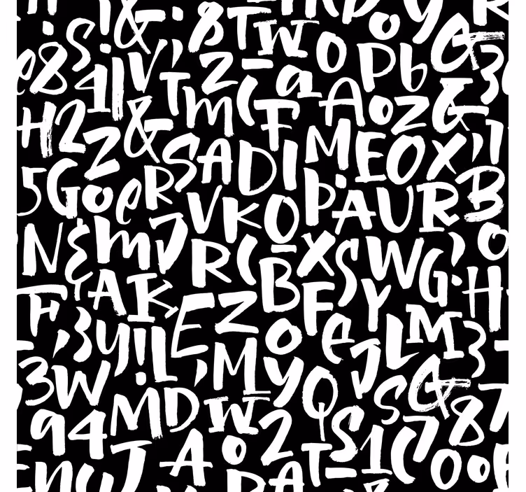 Papel pintado letras en blanco y negro - TenVinilo