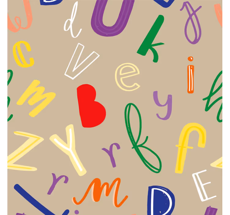 Papel pintado letras alfabeto colorido - TenVinilo