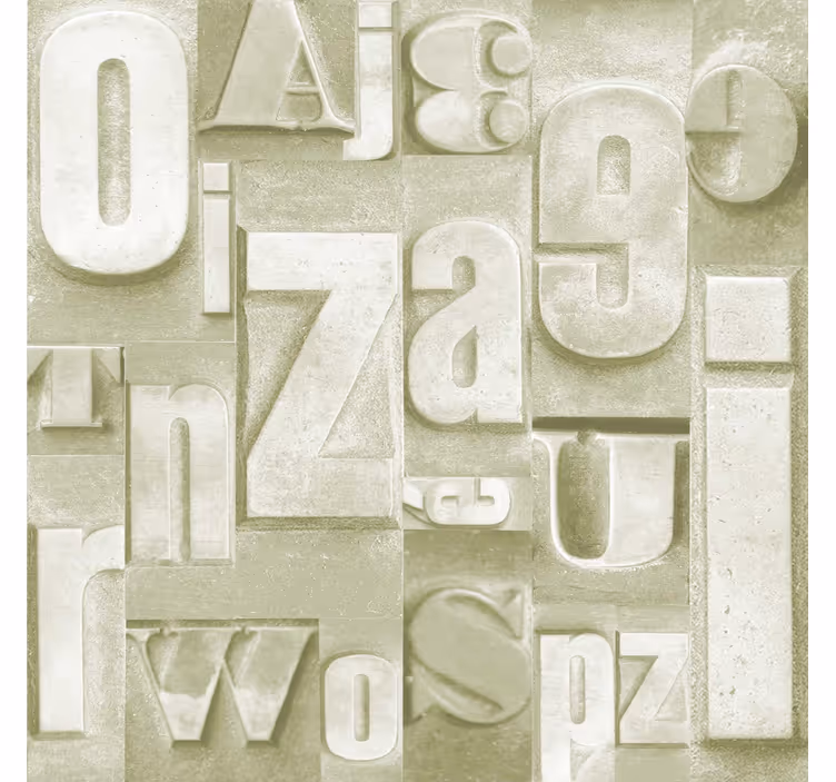 Papel pintado letras estilo industrial 3d - TenVinilo