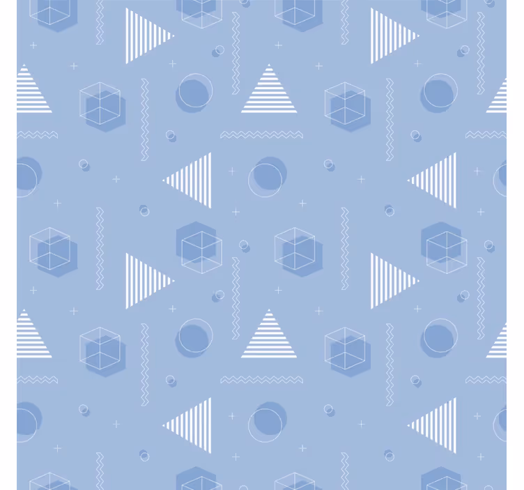 Papel pintado juvenil azul geométrico - TenVinilo