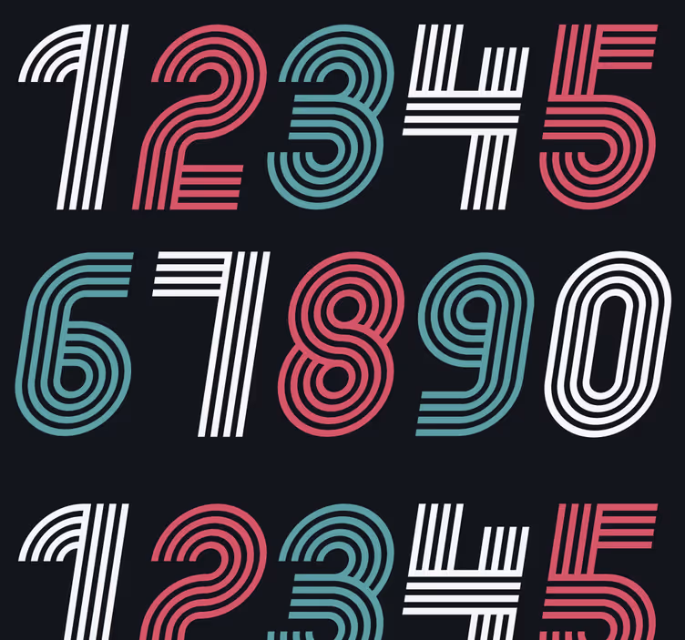 Papel pintado vintage diseño de patrón numérico - TenVinilo