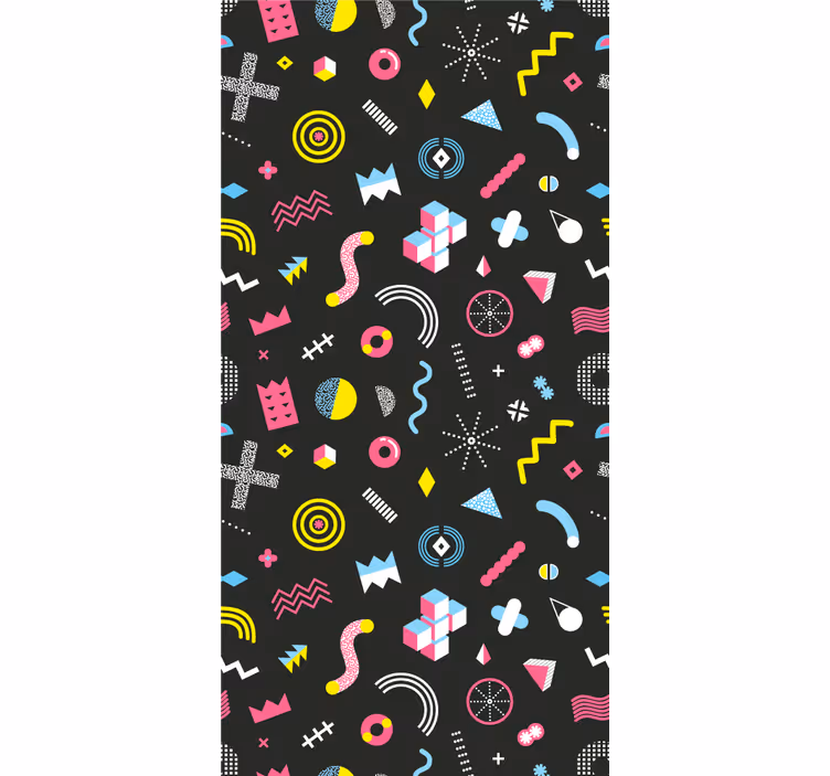 Papel pintado vintage formas retro dinámicas - TenVinilo