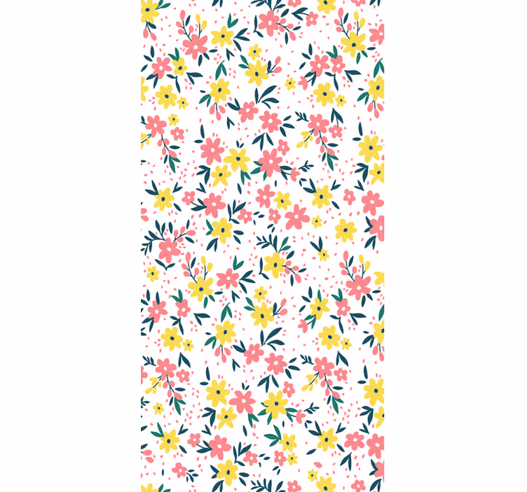 Papel pintado flores patrón colorido y elegante - TenVinilo