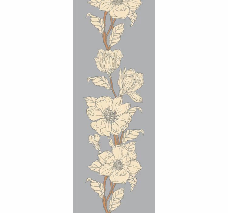 Papel pintado floral elegantes rayas florales - TenVinilo