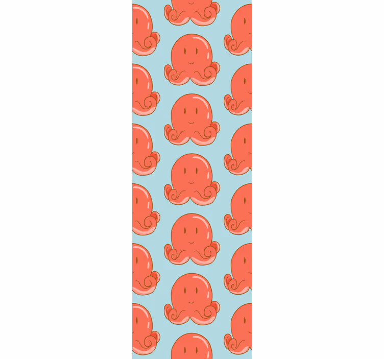 Papel pintado animal diseño de pulpo rojo - TenVinilo