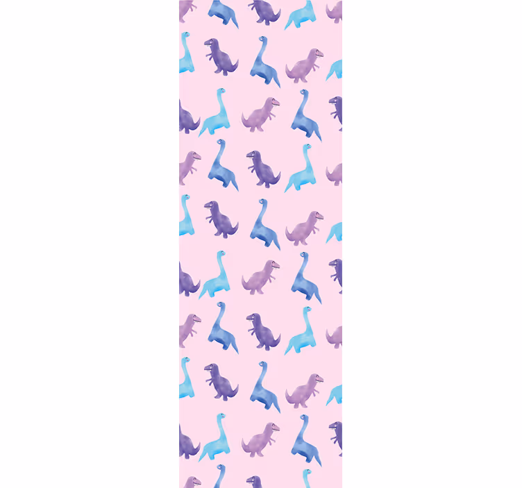Papel pintado dinosaurios patrón de guardería rosa - TenVinilo