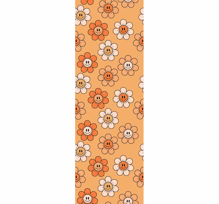 Papel pintado flores patrón floral sonriente - TenVinilo