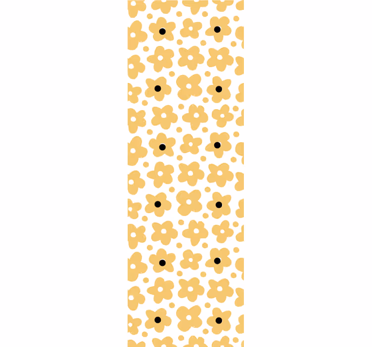 Papel pintado flores motivo sencillo amarillo - TenVinilo