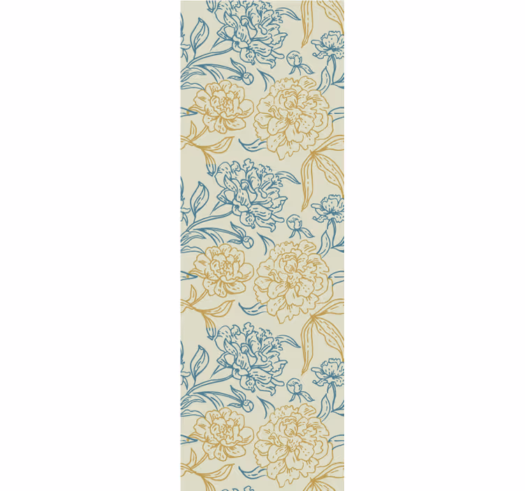 Papel pintado flores patrón floral de peonía - TenVinilo