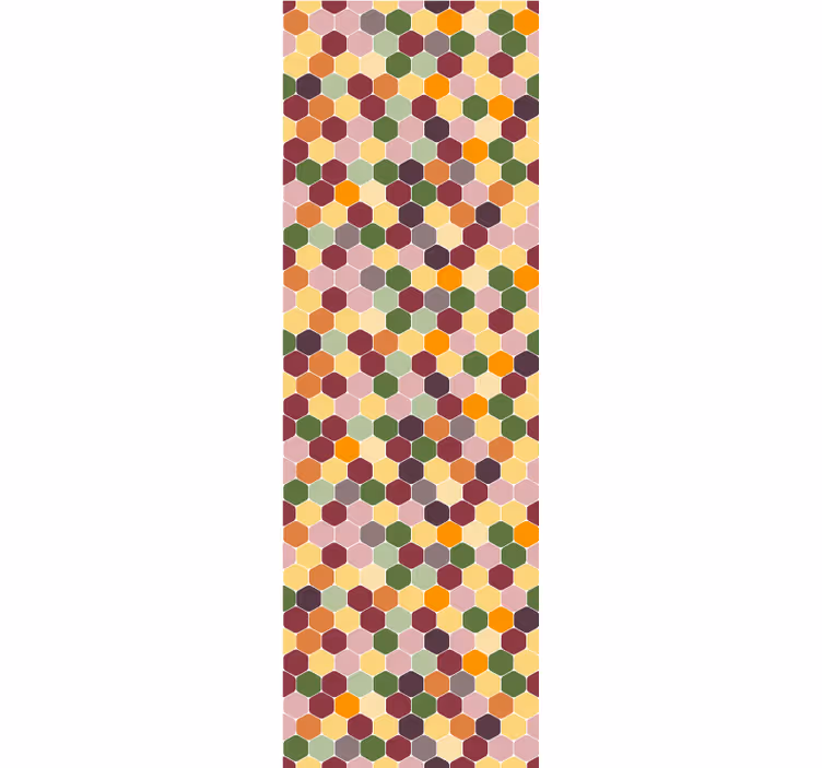 Papel pintado azulejos pequeños hexágonos de colores - TenVinilo