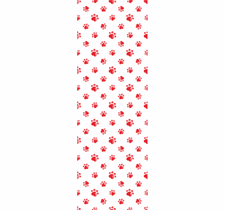 Papel pintado perros huellas de patas rojas - TenVinilo