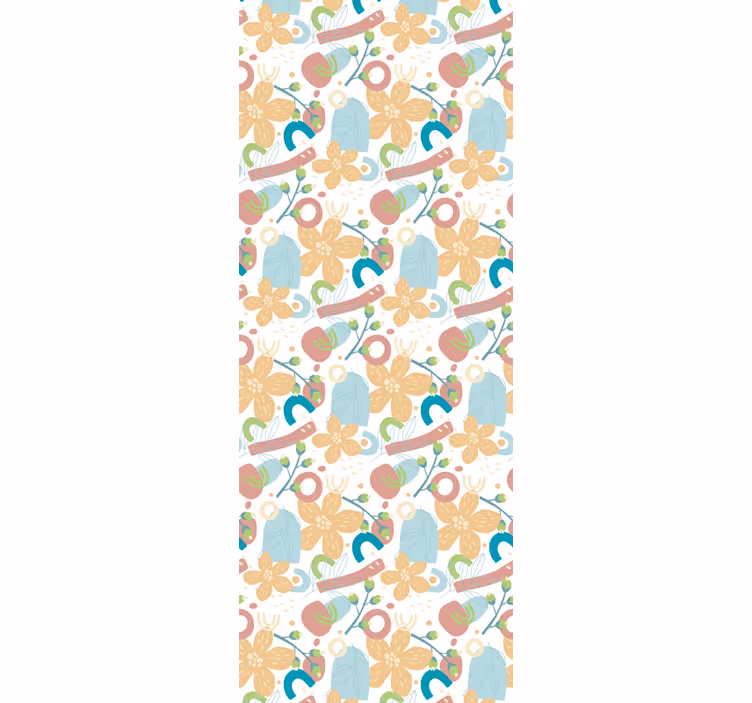 Papel pintado abstracto motivo floral simple - TenVinilo