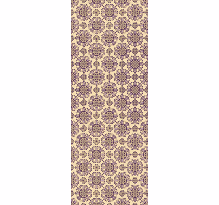 Papel pintado floral patrón beige adornado - TenVinilo
