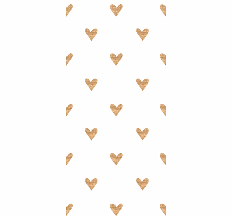 Papel pintado infantil corazón dorado con fondo blanco - TenVinilo
