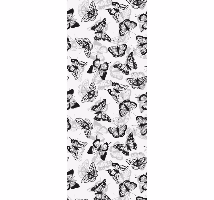 Papel pintado mariposas siluetas negras revoloteando - TenVinilo