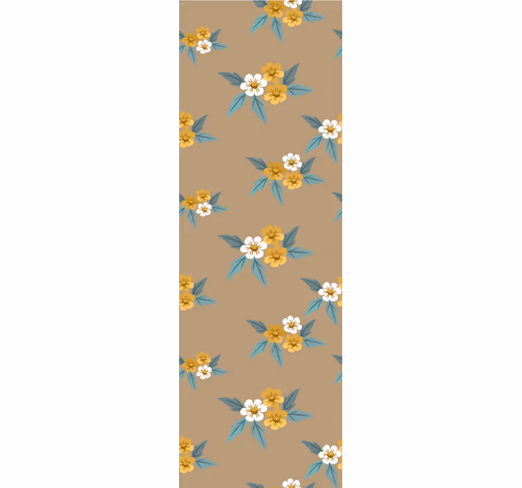 Papel pintado flores motivo floral marrón - TenVinilo